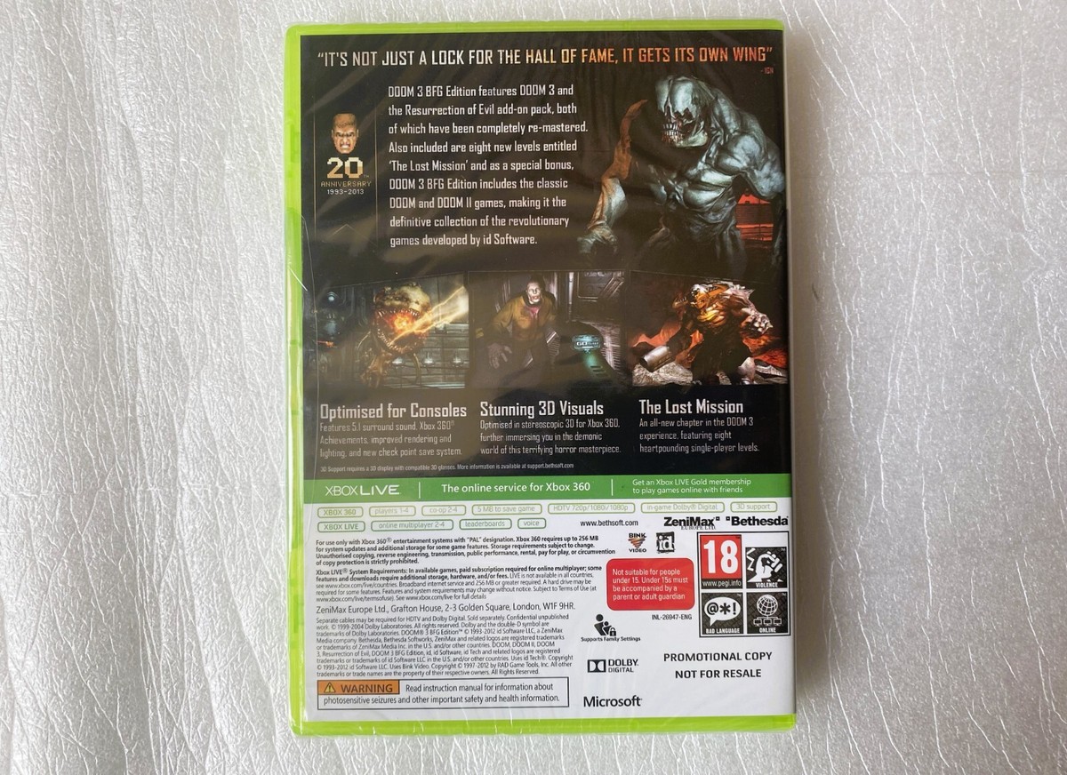Edición Bfg de Doom 3 para Xbox 360, versión física