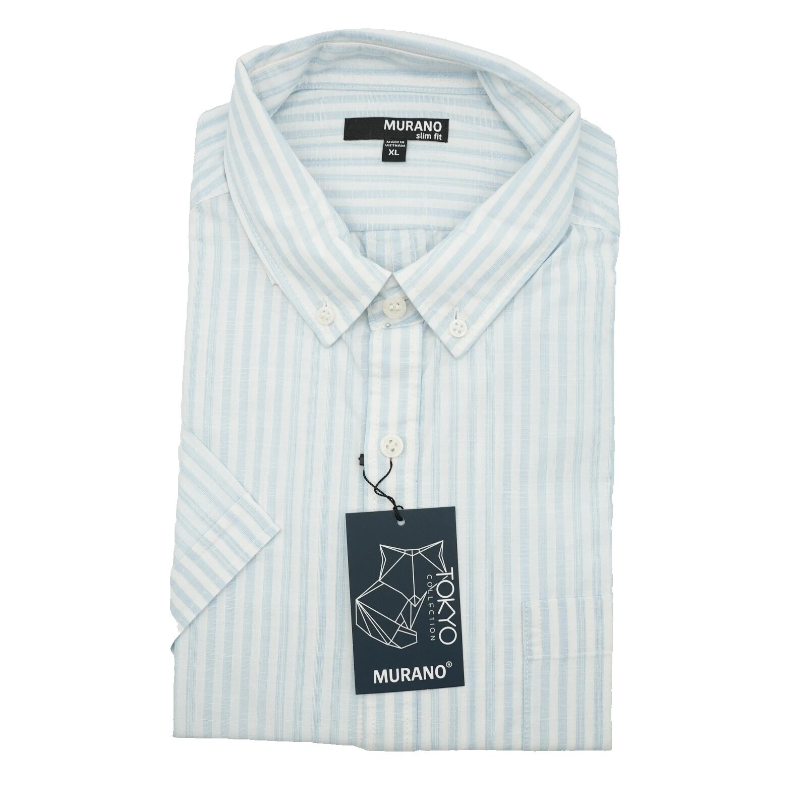 Camisas de vestir a rayas de mezcla de algodón Murano para hombres