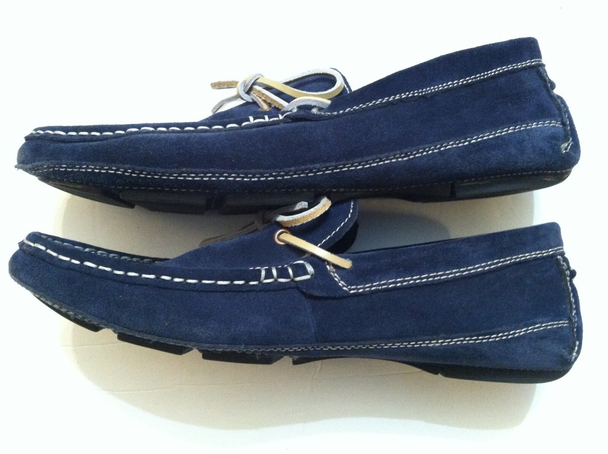 KENNETH COLE MENS PRE-OWNED BLUE LEATHER SUEDE SLIP-ON LOAFERS SIZE: 10M KENNETH COLE MENS NAVY LEATHER SUEDE LOAFERS SLIP ON DRIVING  main image 4