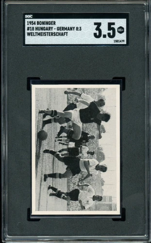 1954 Boninger Football #18 Ferenc Puskas Rookie Hungary 8 Germany 3 SGC 3.5 VG+