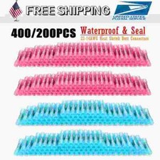 400/200PCS Heat Shrink Butt Wire Splice Connectors Crimp Terminals Kit 22-14AWG