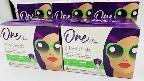 One by Poise, cuscinetti ultrasottili con ali, regolare flusso pesante (5 confezioni, 90 totali) - Foto 2 di 5