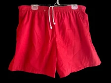 Vintage 80s Sea Island Swim Trunks Men’s Bathing Suit Large Red Drawstring NEW