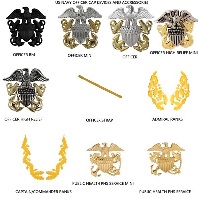 US NAVY OFFICER CAP BADGE DEVICES HAT PIN REGULATION UNIFORM USN VETEARN GIFT