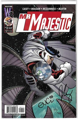 1999 Wildstorm Comics Mr. Majestic #1 Comic Signed By Ed McGuinness & Joe Casey