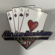 ⭐HARLEY DAVIDSON CAFE LAS VEGAS NEVADA 4 ACES VEST JACKET PIN
