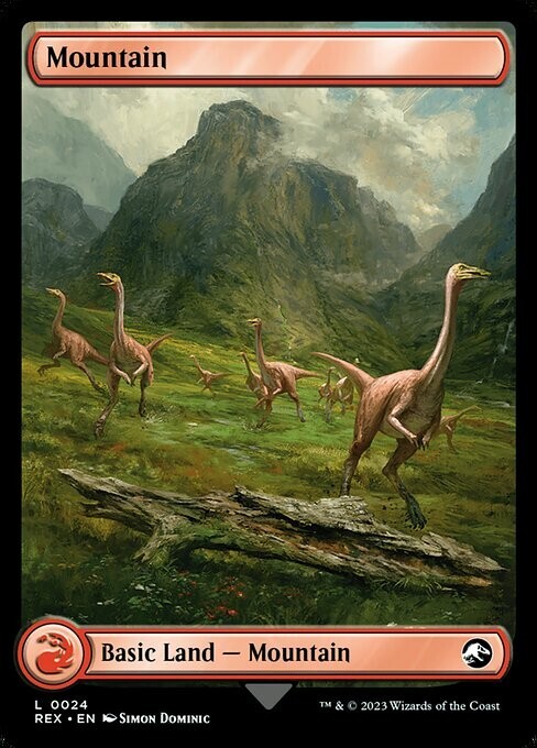 Mountain Basic Land Full Art Foil #24 | REX Jurassic World