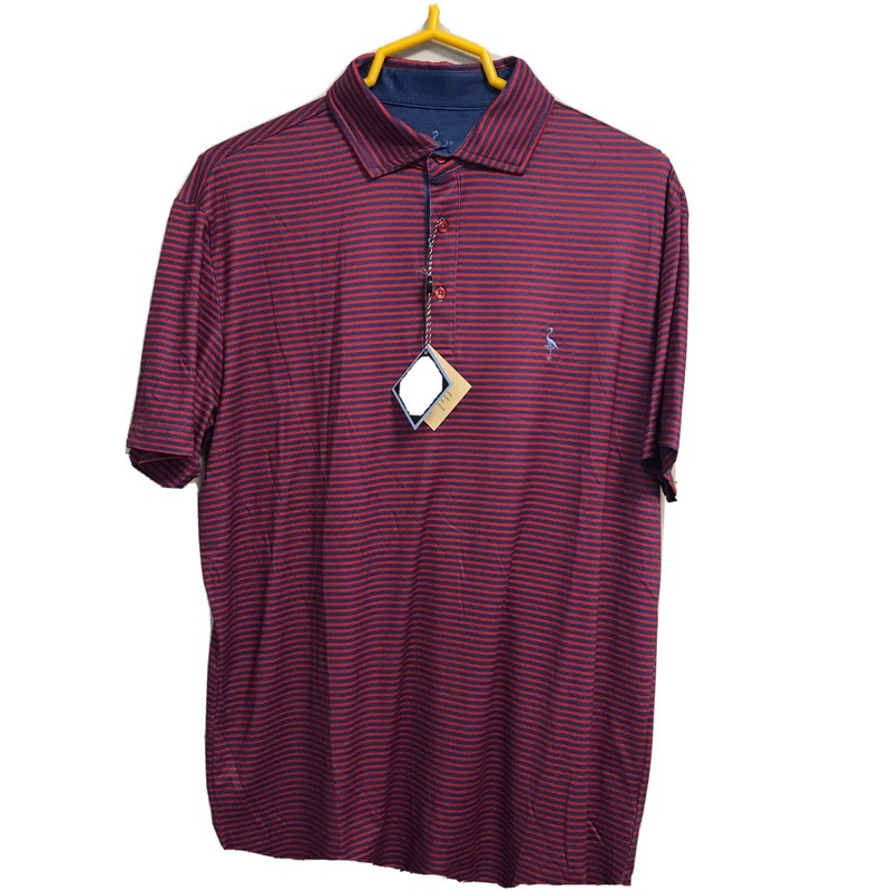 Tailor Byrd NEW Mens  Stripe Fashion Polo Shirt Burgundy L $80