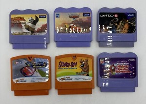 VTech VSmile Learning System Game Cartridges Lot of 6 Disney Marvel Spongebob