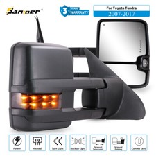 Towing Mirrors Power Heated Led Signal Black Pair Set For Toyota Tundra Pickup
