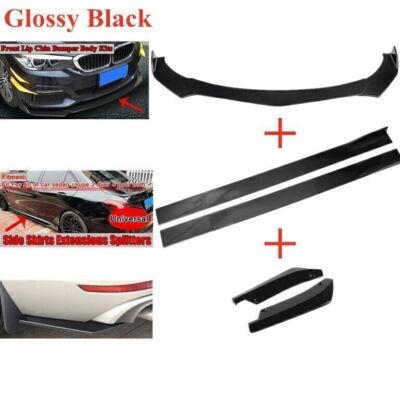 Frontspoilerschwert Seitenschweller Heckstoßstange Lip Diffusor Splitter Schwarz