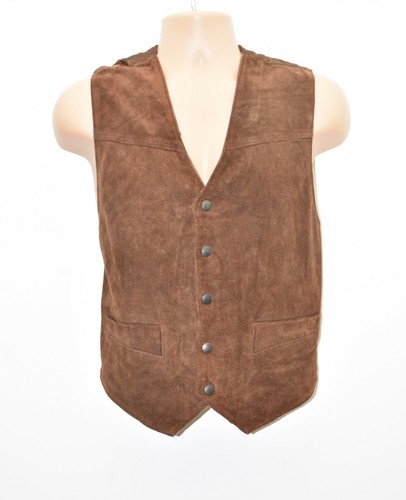 Vera Pelle Marrone, John F. GEE Cowboy Western Biker Gilet Panciotto Uomo  Taglia M | eBay