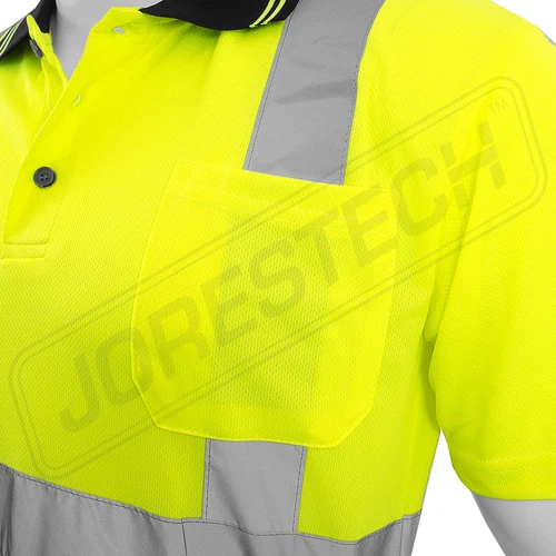 Printed NEW JORESTECH ANSI/ISEA Class 2 Safety Reflective Quick-Dry Polo Shirts image 3