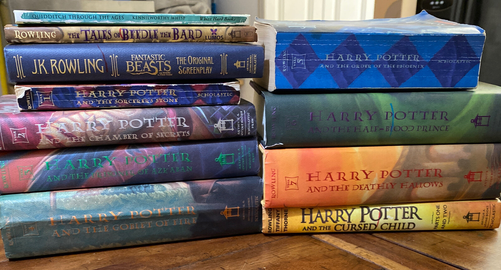 Harry Potter 7 Book Set with Cursed Child Fantastic Beasts Quidditch by JK Rowling-image