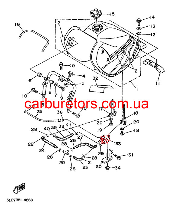 New Fuel Pump Assy 4BR-13910-09-00, Yamaha XJ 600 - Genuine