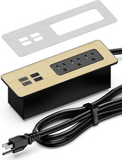 65W Recessed Power Strips with USB-C, Fast Charging, 6Ft Cord, 2-Pack
