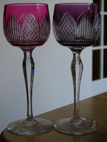 2 ALTE WEINGLÄSER FARBE ROEMER KRISTALL ROT AMETHYST SCHÖNE QUALITÄT 19 c - Bild 11 von 11