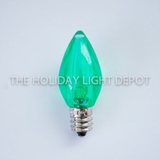 25 C7 Green LED Christmas Light Bulb Smooth LED Retro Fit Dimmable