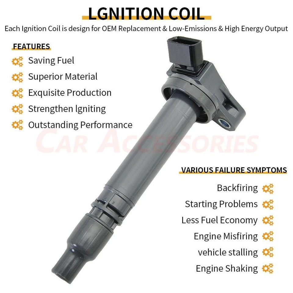 6X Bobina de encendido OEM y 6X Bujías de iridio para Lexus GS300 GS350 IS250 UF507 Foto 2 de 4