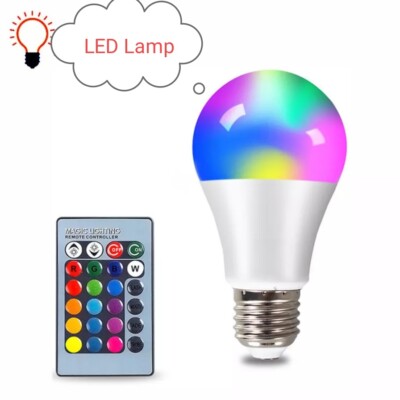 E 27 LED RGB Lamp AC 85-265V Bombillas LED 4w,10w,15w IR Remote Control 