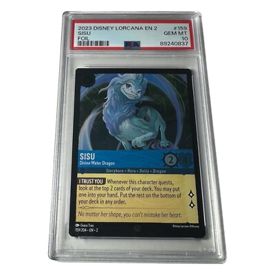 #ad #ad 2023 Disney Lorcana EN 2 Foil Sisu Divine Water Dragon #159 PSA 10 $78.99