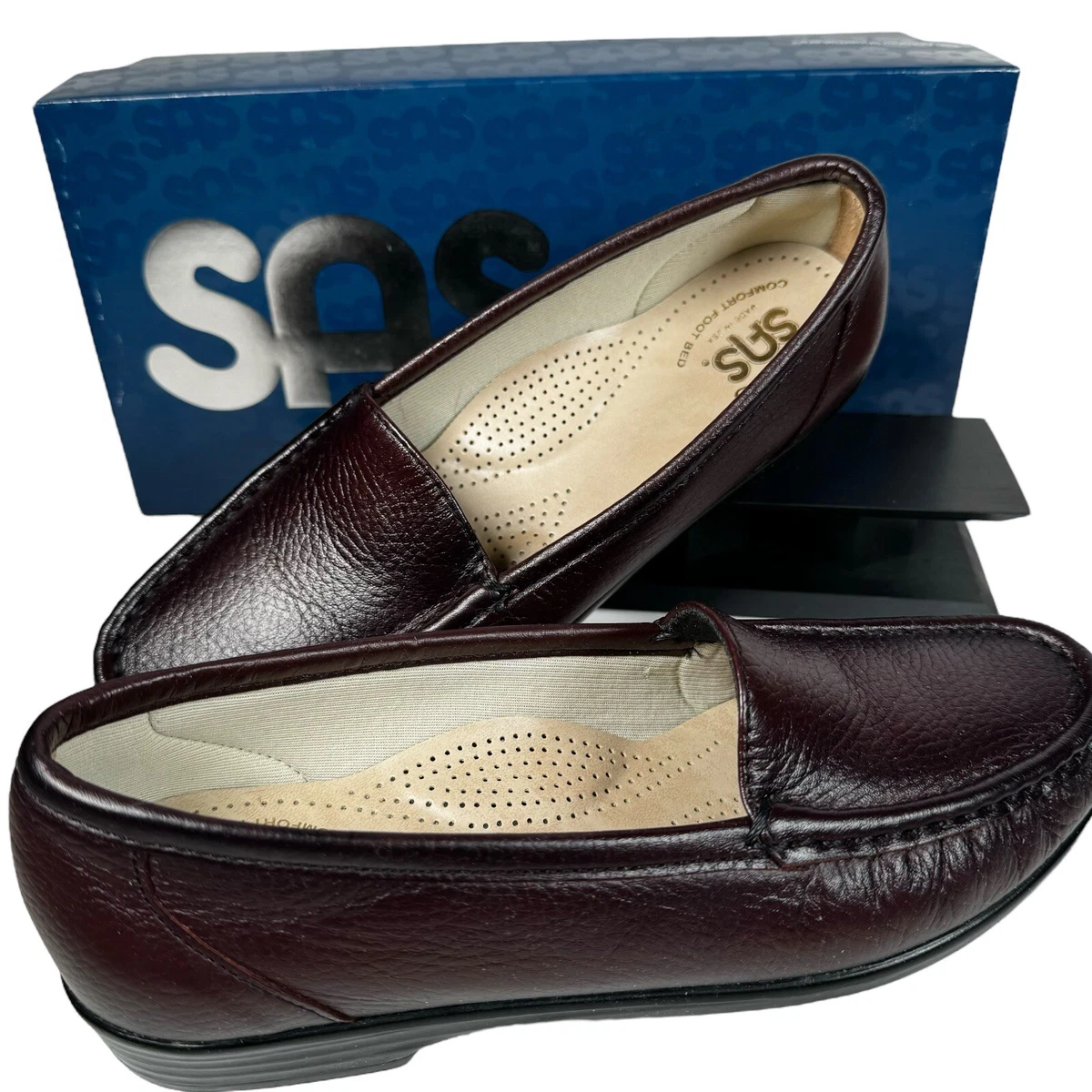 Womens SAS Leather Simplify Shoes Antique Wine Size 7 M w Box sales receipt