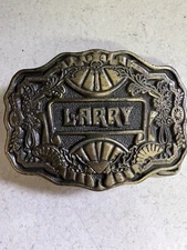 Vintage Oden Inc Belt Buckle LARRY 