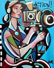 CORBELLIC EXPRESSIONISM 16X20 FILM DIRECTOR CUBIST FINE ART HOME INTERIOR DESIGN