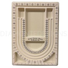 PINK / GREY BEADING BOARD Flocked Bead Design Tray 33cm x 24cm Jewellery Making