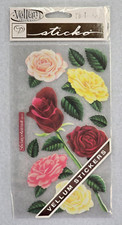 Sticko Roses Stickers Red Yellow Pink Vellum Crafts Scrapbooking