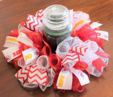 14" Kansas City Chiefs Centerpiece/Candle Ring/Wreath Deco Mesh with Ribbons
