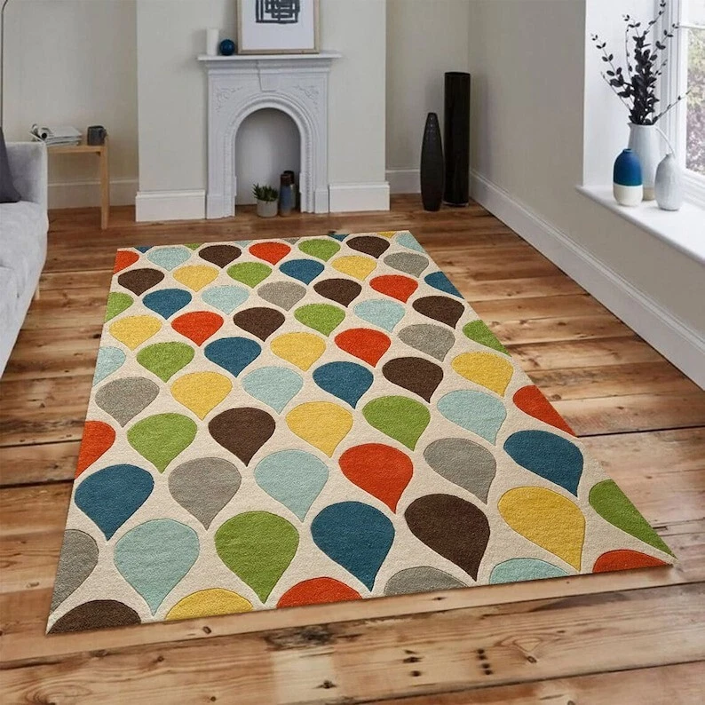 Ballon rug, Area rug, home gift,Round pattern,Living Room ,Home decor, colorful. - Image 2 of 3