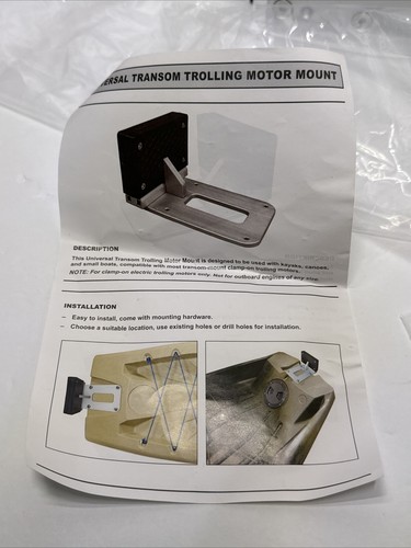 Universal Transom Trolling Motor Mount for Kayaks/Kayak Marine BC-BP405K - Picture 21 of 21