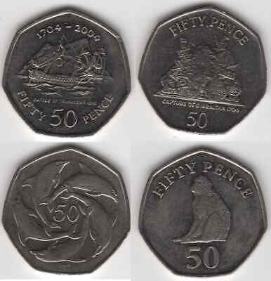 NEW ISSUE COLORED 50 PENCE UNC COIN 2018 YEAR MONKEY CHIMPANZEE GIBRALTAR