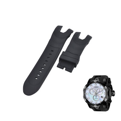 Venom 80581 26mm Black Rubber Watch Strap For Invicta