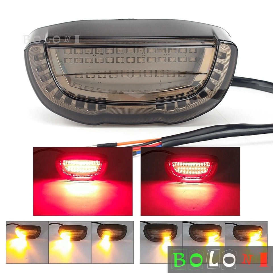 Rear Tail Light Brake Turn Signals Integrated LED Light For Honda Suzuki Yamaha  — 第 4/4 张图片