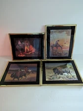 Bloom Brothers Buffalo & Mountains, Indian Hunting Buffalo, Indian Maiden &...