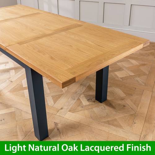 Westbury Blue Painted Extending Dining Table + 6 Natural Bunbury Chairs - Picture 5 of 19