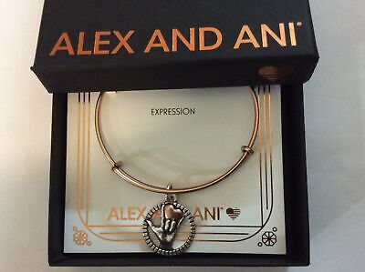 Alex and Ani Illusion Dark Orchid Bangle Bracelet Rafaelian Rose Gold NWTBC 