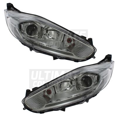 Ford Fiesta Headlights Mk7 ST Hatchback 2012-2018 LED DRL Headlamps 1 Pair