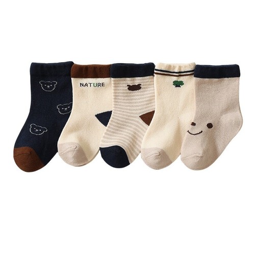 5 Pairs Cotton Kids Socks Winter Baby Girls Boys Newborn Toddler Socks 0-8 Yrs - Picture 7 of 16