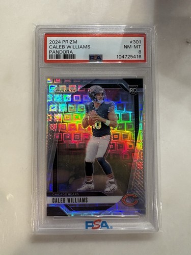 2024 PANINI PRIZM #301 CALEB WILLIAMS PANDORA RC ROOKIE /400 PSA 8