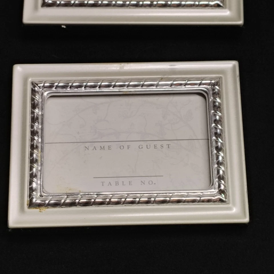 Mesa con marco de fotos plateado # Juego de 12 tarjeteros con nombre para boda NUEVO Foto 2 de 4