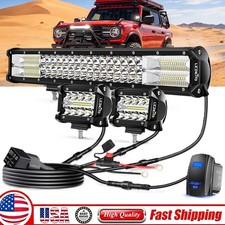 20inch Led Light Bar Spot Flood Combo Lamp 2x4 Pods Offroad For Jeep Truck Suv