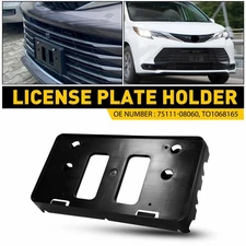 Fit 21-23 Toyota Sienna LE Limited Front License Plate Tag Frame Bracket Black D