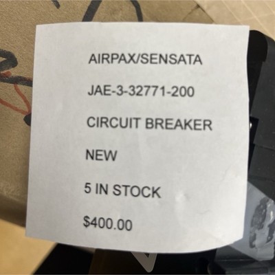 Airpax/Sensata Circuit Breaker 200A 3-Pole 240V P/N JAE-3-32771-200