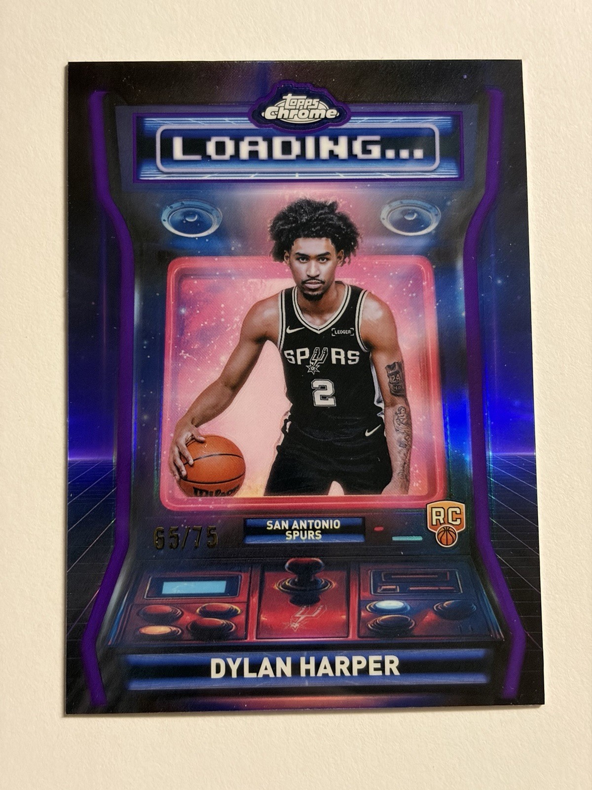 2025-26 Topps Chrome Dylan Harper RC Loading Purple Holo Rookie /75 Spurs