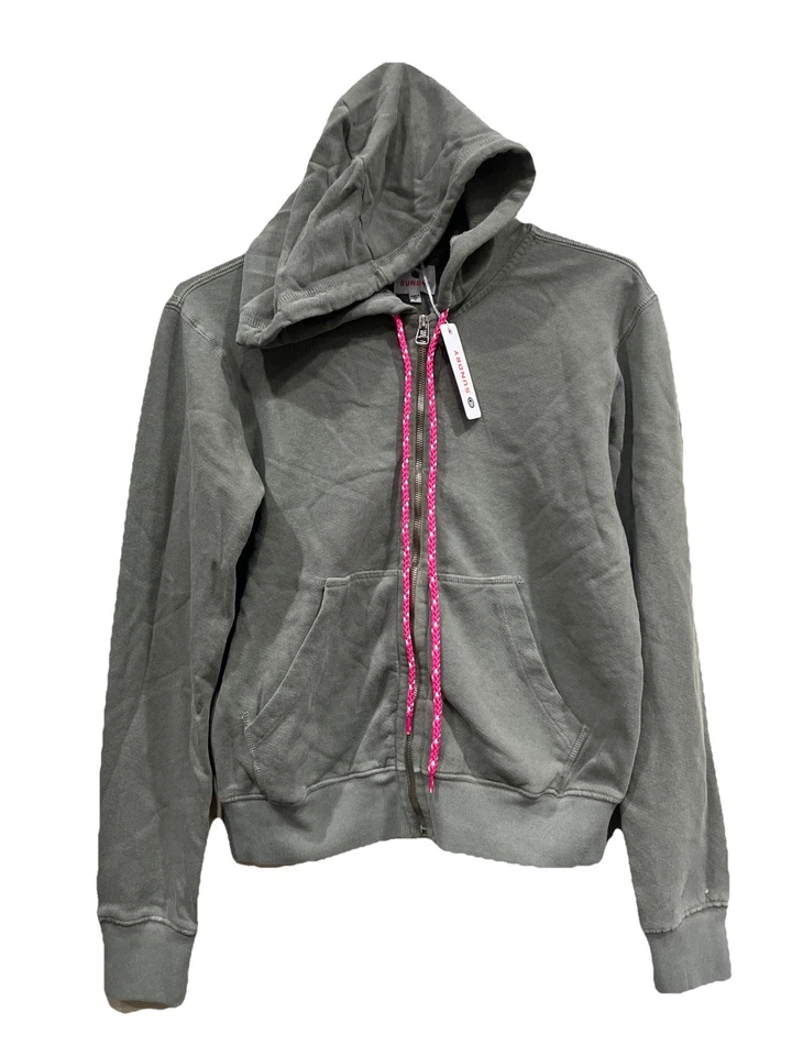 Sundry Full Zip Hoodie Sweat Jacket Vintage Washed Sage Relaxed Fit 100%Cotton 0 - Image 2 of 4