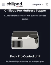 Chilipad Dock Pro Bed Cooling and Heating System. New Open Box