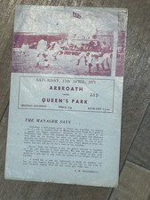 Arbroath v Queens Park 1970/71 Scottish League Division One Football Programme